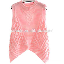 15ASW1042 Women crochet fashion open back sleeveless wholesale sweater